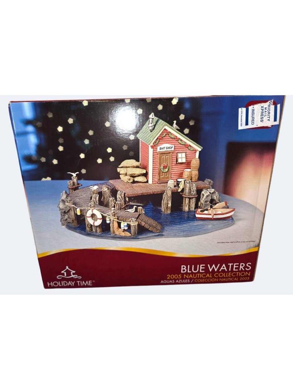 Holiday Time Blue Waters 2005 Nautical Collection Bait Shop Dock Figurine Decor